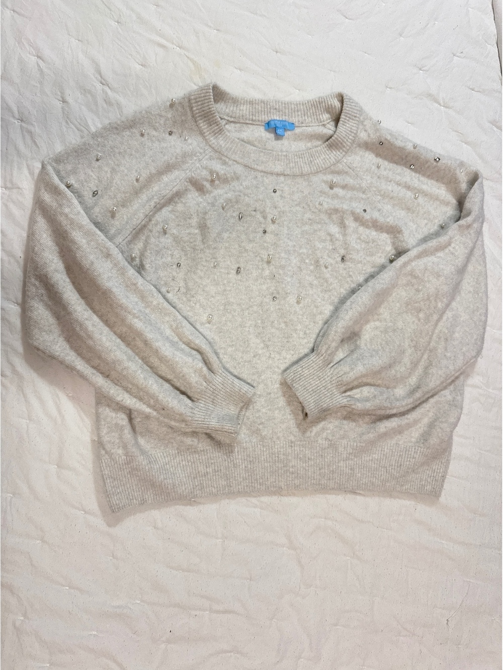 Draper James RSVP XXL Embellished Cream Sweater